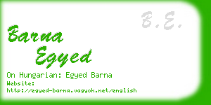 barna egyed business card